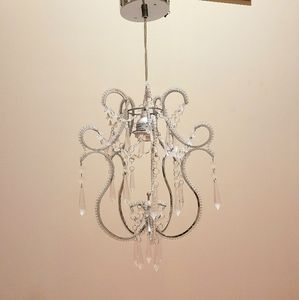 EUC Crystal bead drops one light chandelier